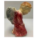 Vintage MCM Royal Copley Pink Praying Angel Wall Pocket Planter 6 1/4"