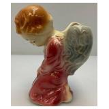 Vintage MCM Royal Copley Pink Praying Angel Wall Pocket Planter 6 1/4"