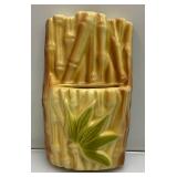 RARE Vintage MCM Royal Copley 7" Bamboo Wall Pocket Planter