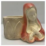 Vintage MCM Royal Windsor Madonna Planter Pink& Cream 6.25" Tall x 7.5" Long x 3.75" Wide