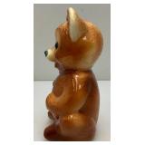 Vintage MCM Royal Copley 8" Tall Teddy Bear Bank With Foil Label