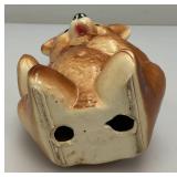 Vintage MCM Royal Copley 8" Tall Teddy Bear Bank With Foil Label