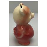 Vintage MCM Royal Copley 4 1/2" Tall Pink Piggy Bank