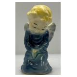 Vintage MCM Royal Copley Blue  Praying Angel Wall Pocket Planter 6 1/4"
