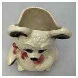 Vintage MCM Royal Copley White Teddy Bear Planter (Hairline Cracks Present On Back) 8"