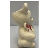 Vintage MCM Royal Copley White Teddy Bear Planter (Hairline Cracks Present On Back) 8"