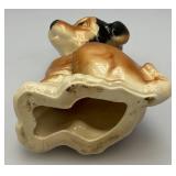Vintage MCM Royal Copley 8 1/2" Tall Brown Sitting Puppy Figurine