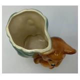 Vintage MCM Royal Copley Bear Sitting in Tree Stump Planter 3" x 5" x 5 1/2"