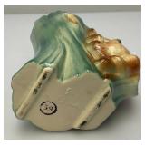 Vintage MCM Royal Copley Bear Sitting in Tree Stump Planter 3" x 5" x 5 1/2"