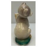 Vintage MCM Royal Copley Bear Hugging Tree Stump Planter 4" x 8" x 8" With Foil label
