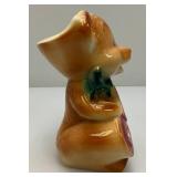 Vintage MCM Royal Copley Banjo Bear Planter 7"