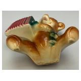 Vintage MCM Royal Copley Bear With Accordian Planter 4" x 7 1/2" x 7 1/2"