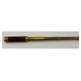 Antique Brass Leather Wrapped Telescope With Brass Lense Cover 7" Closed 23" Open