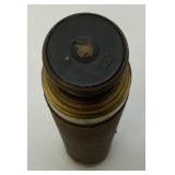 Antique Brass Leather Wrapped Telescope With Brass Lense Cover 7" Closed 23" Open