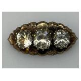 Antique Victorian Ornate Sterling? Brooch 10.30 Grams Overall 3/4" x 1 3/4"