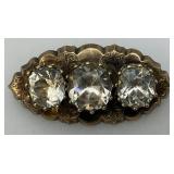 Antique Victorian Ornate Sterling? Brooch 10.30 Grams Overall 3/4" x 1 3/4"