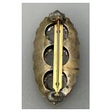 Antique Victorian Ornate Sterling? Brooch 10.30 Grams Overall 3/4" x 1 3/4"