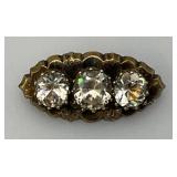 Antique Victorian Ornate Sterling? Brooch 10.30 Grams Overall 3/4" x 1 3/4"