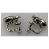 14.5" Vintage Sterling Marked Teardrop Rhinestone With Matching Earrings 42.94 Grams Overall