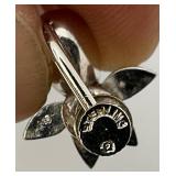 14.5" Vintage Sterling Marked Teardrop Rhinestone With Matching Earrings 42.94 Grams Overall