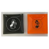 RARE Collectible Vintage Glass PLAYBOY Bunny Club Key Dish Ashtrays 4" x4"