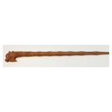 Vintage Veitnam War Hand Carved Dragon Short Timers Swagger Stcik With Pearl Eyes 21 1/2"