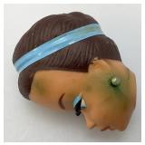 1958 Barbie Midge Fashion Queen Head/With Earrings (Green Color Present By Earrings And On Left Forhead)