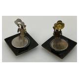Vintage Sterling Silver? & Abalone Earrings 9.52 Grams Overall