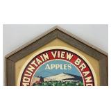 Vintage Mountain View Brand Apples Framed Behind Glass Advertisement  21" x 24"