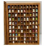 Vintage Collectible Thimbles In Display Case