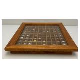 Vintage Collectible Thimbles In Display Case