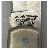 Vintage Schrade Uncle Henry LB5 Poket Knife With Leather Sheath