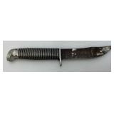 Vintage Western F39 Black Beauty Hunting Knife 4 3/8" Blade Tip Broke See Photos