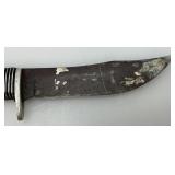 Vintage Western F39 Black Beauty Hunting Knife 4 3/8" Blade Tip Broke See Photos
