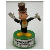 Group Of Misc. Mini Toy Puppets Including Jiminy Cricket And more