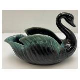 Vintage ENESCO Set Of Swan Candle Holders And Planter With Foil labels