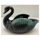 Vintage ENESCO Set Of Swan Candle Holders And Planter With Foil labels