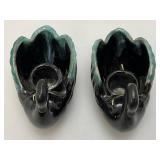 Vintage ENESCO Set Of Swan Candle Holders And Planter With Foil labels