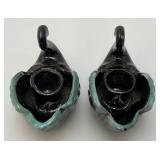 Vintage ENESCO Set Of Swan Candle Holders And Planter With Foil labels