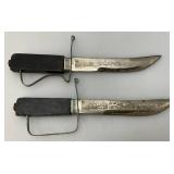 Pair Of Vintage Collectible Unique Knives Made In India 4 3/4" With Sheaths