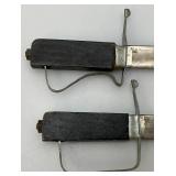 Pair Of Vintage Collectible Unique Knives Made In India 4 3/4" With Sheaths