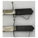 Pair Of Vintage Collectible Unique Knives Made In India 4 3/4" With Sheaths