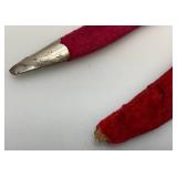 Pair Of Vintage Collectible Unique Knives Made In India 4 3/4" With Sheaths