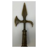 Vintage Heavy Brass Flag Topper 9 1/2" And Small Hatchet 8 1/2"