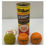 Misc. Vintage Tennis Balls in Misc. Original Tins Including Penn, Spalding And Wilson
