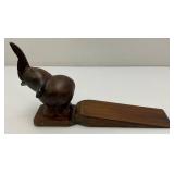 Vintage Hand Carved Wooden Elephant Door Stops 6" x 10"