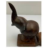 Vintage Hand Carved Wooden Elephant Door Stops 6" x 10"