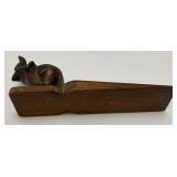 Vintage Hand Carved Wooden Elephant Door Stops 6" x 10"