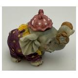 Vintage Collectible Miniature Elephant Figurine 3 1/2"  And Tea Set 4" x 4" with 2" Figures And More