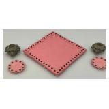 Vintage Collectible Miniature Elephant Figurine 3 1/2"  And Tea Set 4" x 4" with 2" Figures And More